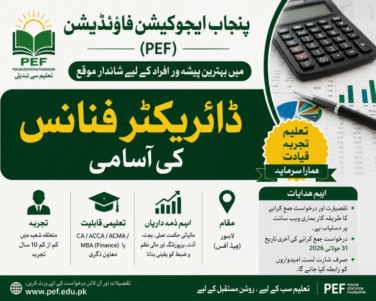 Director Finance Punjab Education Foundation (PEF) Jobs 2026 : Complete Career Guide director finance punjab education foundation pef jobs complete career guide