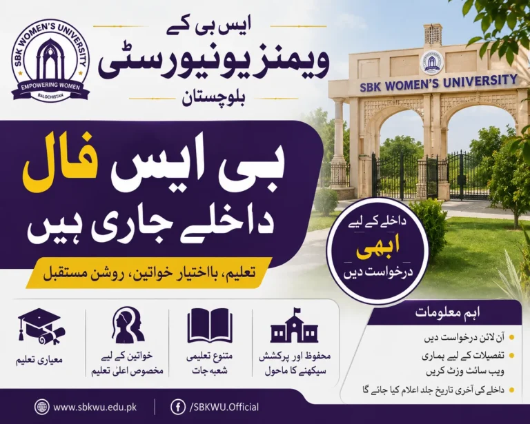 SBK Women’s University BS Admissions Fall 2026: Apply Online, Eligibility & Last Date sbk womens university bs admissions fall apply online eligibility last date