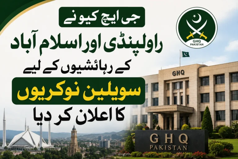 GHQ Announces Civilian Jobs for Rawalpindi and Islamabad Residents : Apply Online 2026 ghq announces civilian jobs for rawalpindi and islamabad residents apply online