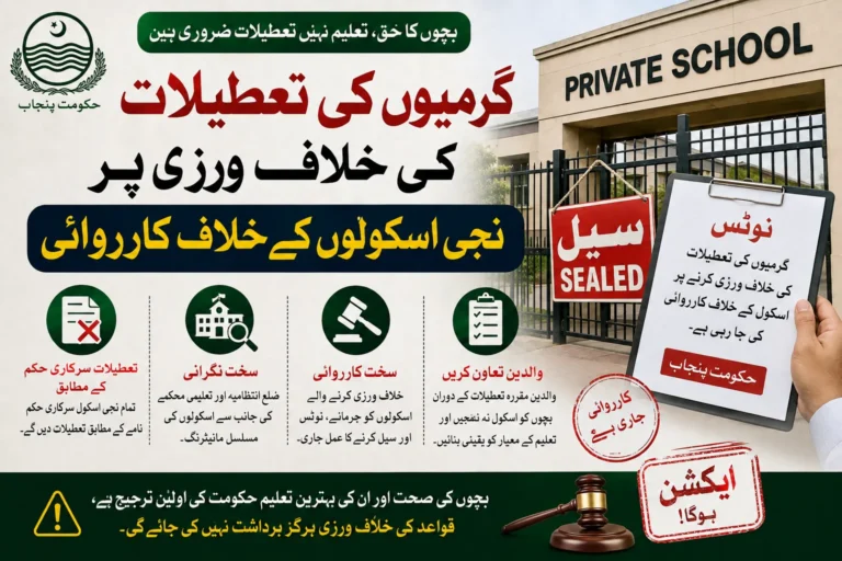 Private Schools Face Action Over Summer Vacation Violations in Rawalpindi private schools face action over summer vacation violations in rawalpindi