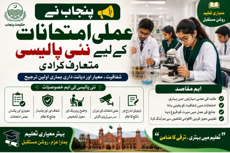 Punjab Introduces New Practical Exam Policy for Matric and Intermediate Students punjab introduces new practical exam policy for matric and intermediate students