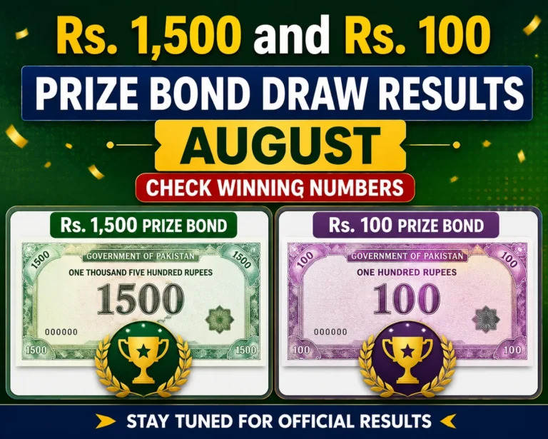 Rs. 1,500 and Rs. 100 Prize Bond Draw Results to Be Announced on August 17 rs 1500 and rs 100 prize bond draw results to be announced on august